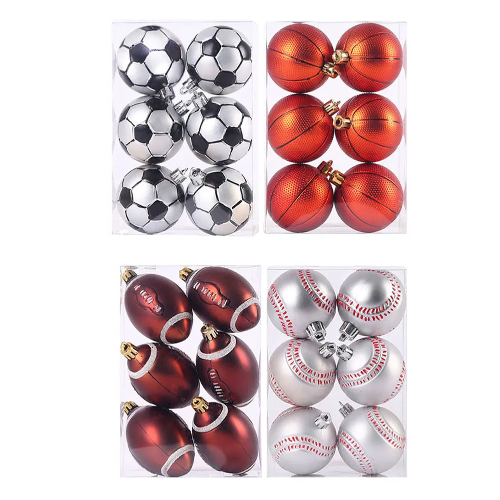 Decoración navideña Bolas de árbol de Navidad Adornos de baloncesto Conveniente Fácil de colgar Ligero Nuevo Práctico Navidad