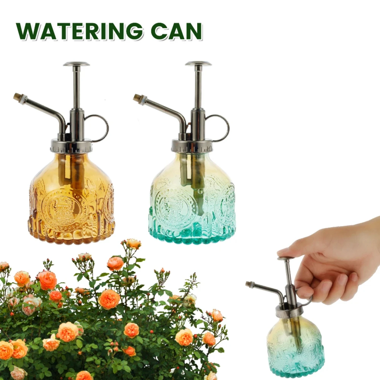 New Vintage Retro Glass Plant Mister Flower Sprayer Spritzer 200ML Gardening Watering Can - Classic and Elegant Design for Plant