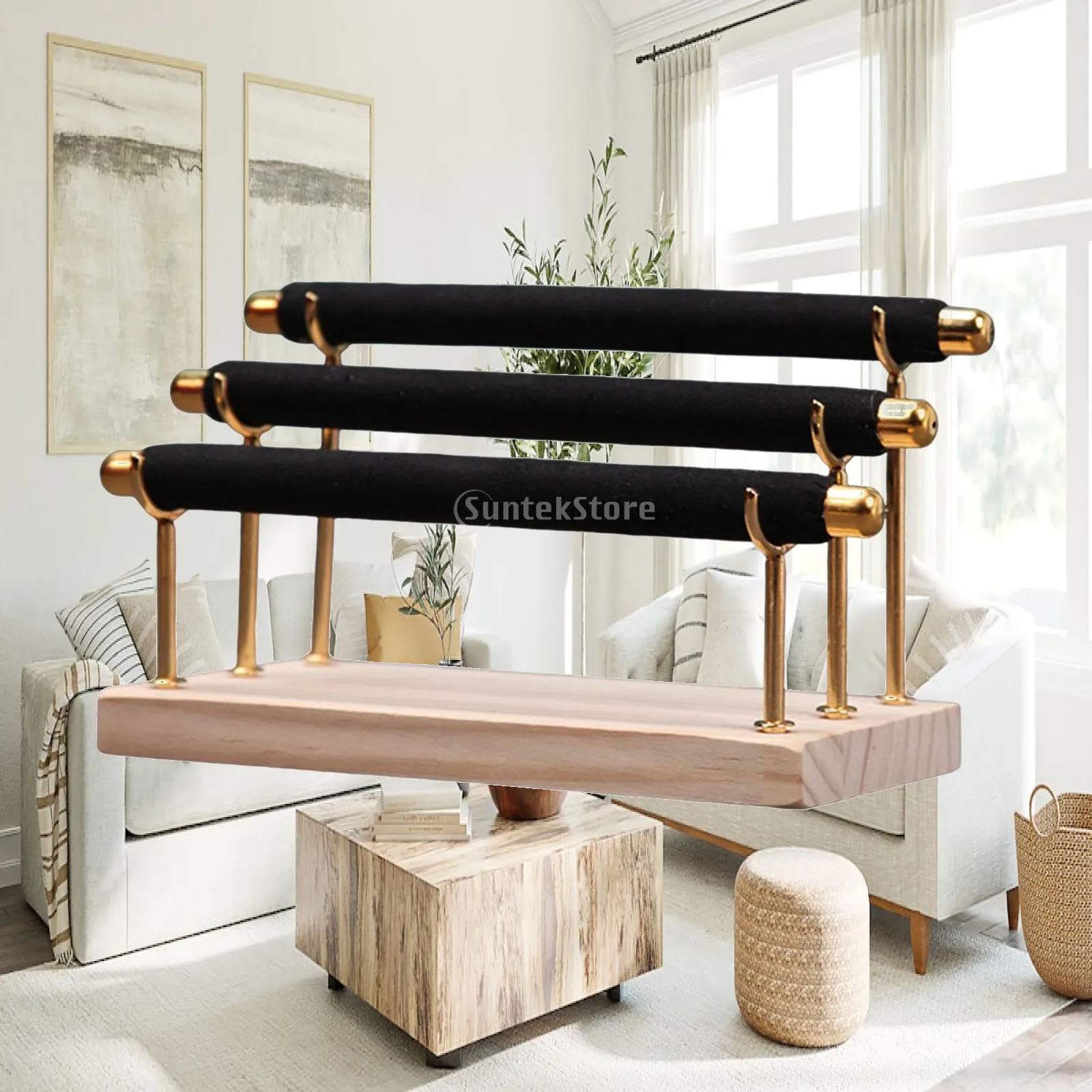 Jewelry Storage Organizer Rings Display Stand Removable Sponge Stick Tray Multipurpose for Home Store