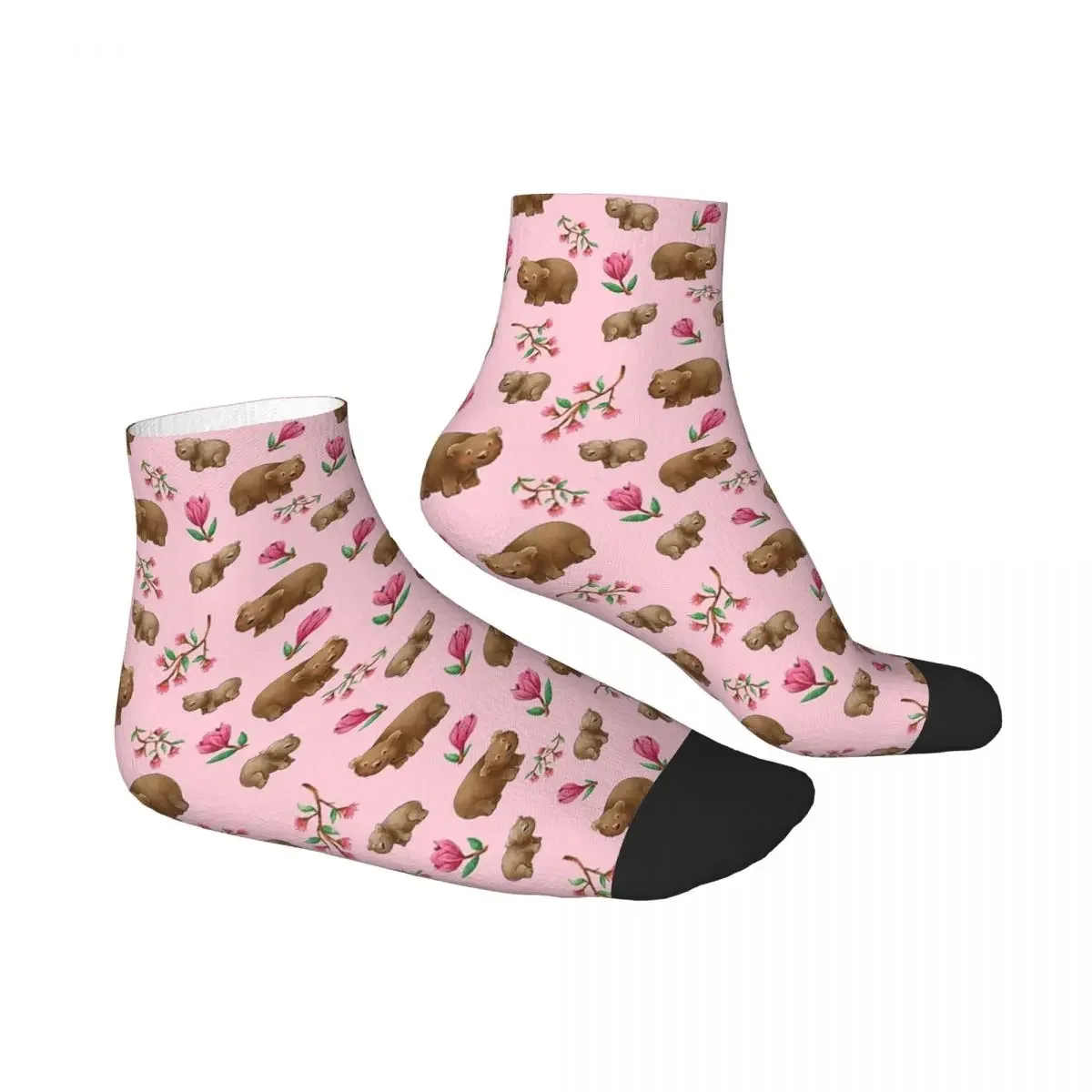 Pink Australian Wombat Pattern Socks Harajuku Sweat Absorbing Stockings All Season Socks Accessories for Unisex Gifts