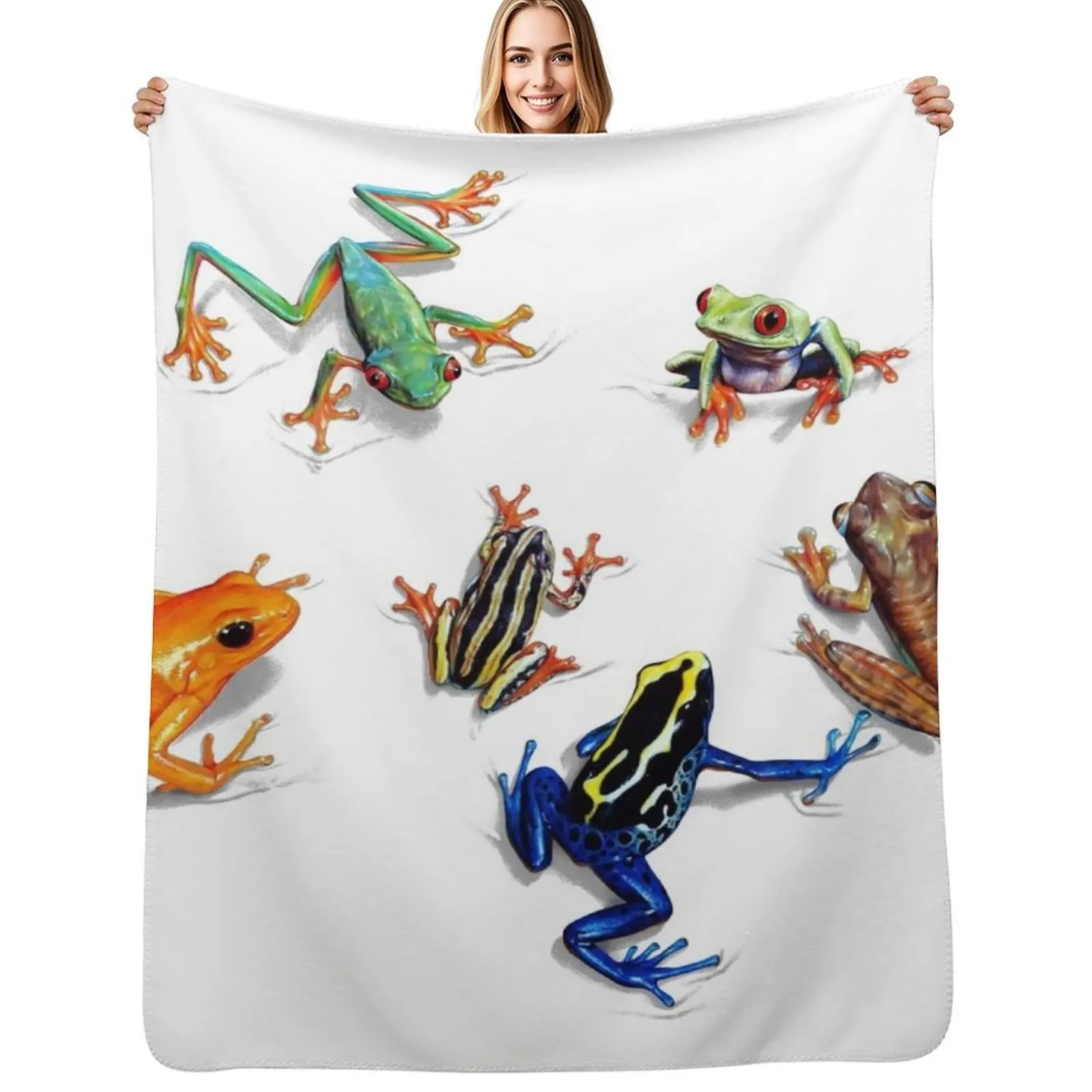 

Tropical Frogs Throw Blanket Warm Custom Single Thermals For Travel Blankets
