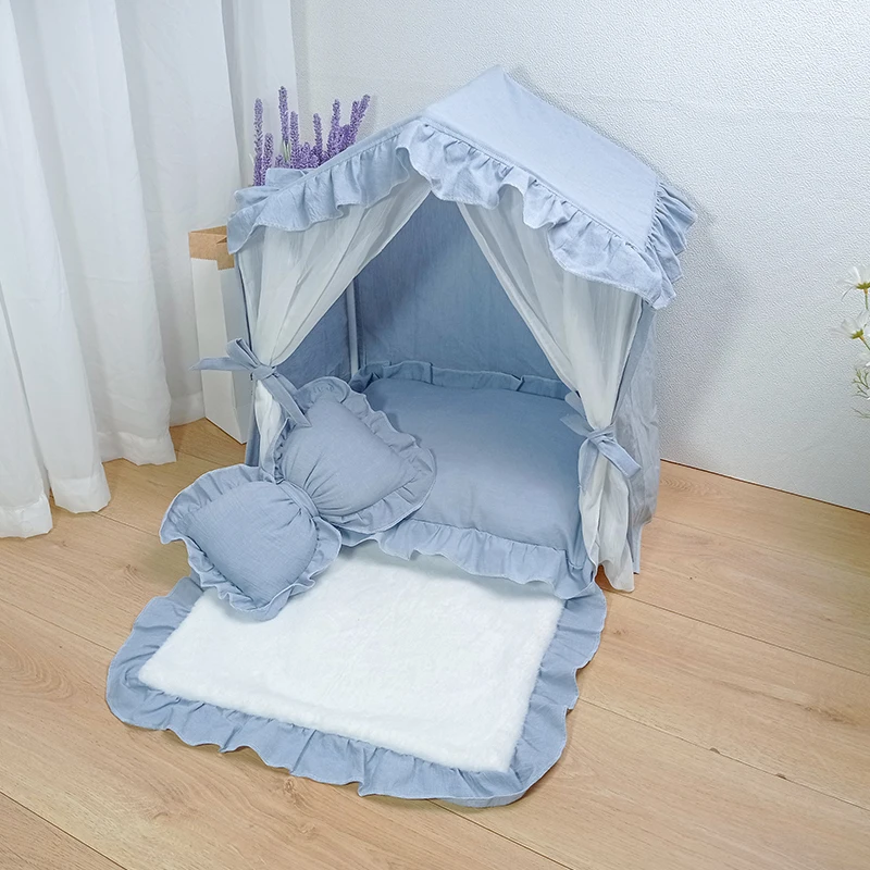 Small Dog Pet Tent Bomei Dog Nest Four Seasons Universal Princess Style Cute House  Detachable and Washable Cat Nest Bed