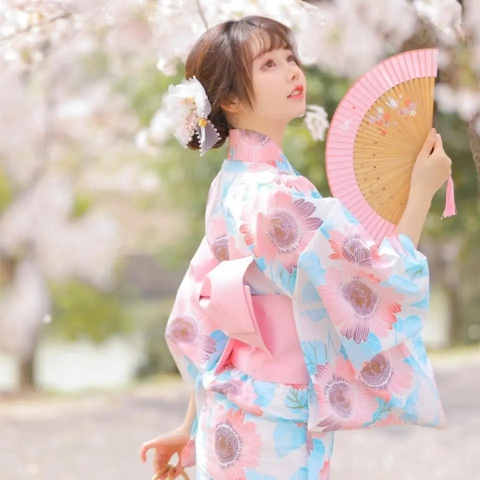 Kimono Women's Formal Dress Traditional Japanese Style Clothes Sexy Improvement Of Photo Taking Girl's Kimono