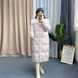 New Down Coat Sweet Large Navy Collar Women's Winter Warmth Waist Reduction Slimming Slender Women's Clothing C23