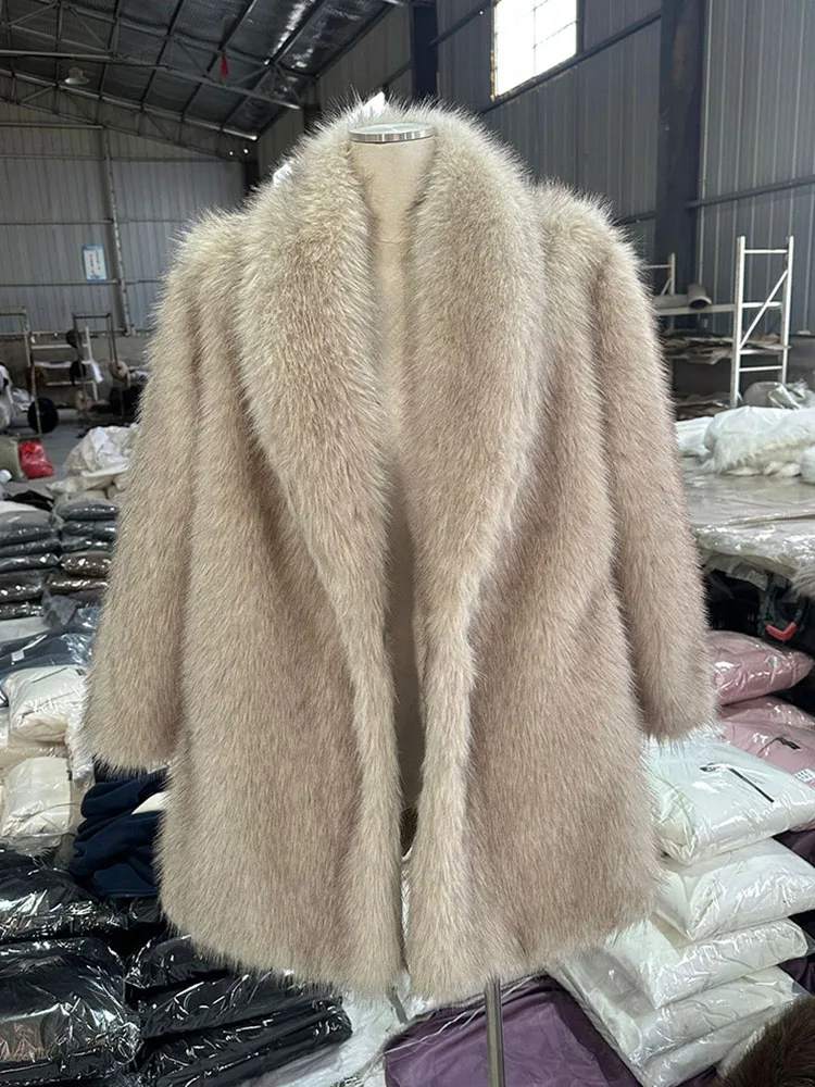 ZADORIN Oversize Zimowe Ubrania Damskie Długi Puszysty Płaszcz ze Sztucznego Futra Damska Kurtka z Klapami ze Sztucznego Futra Nowość w Płaszczych i Kurtkach Futro Sztuczne