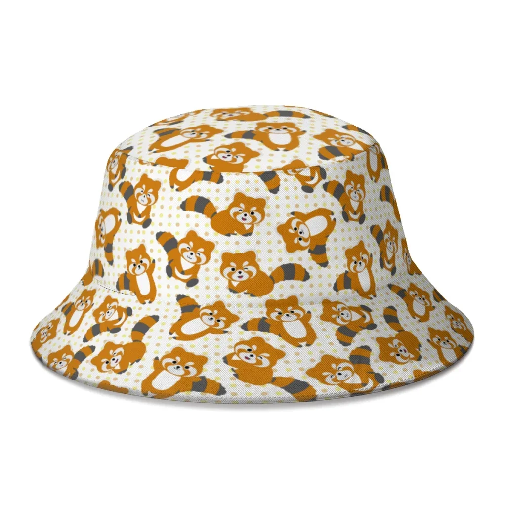 Red Panda Animal Bucket Hat For Women Men Students Foldable Bob Fishing Hats Panama Cap Autumn