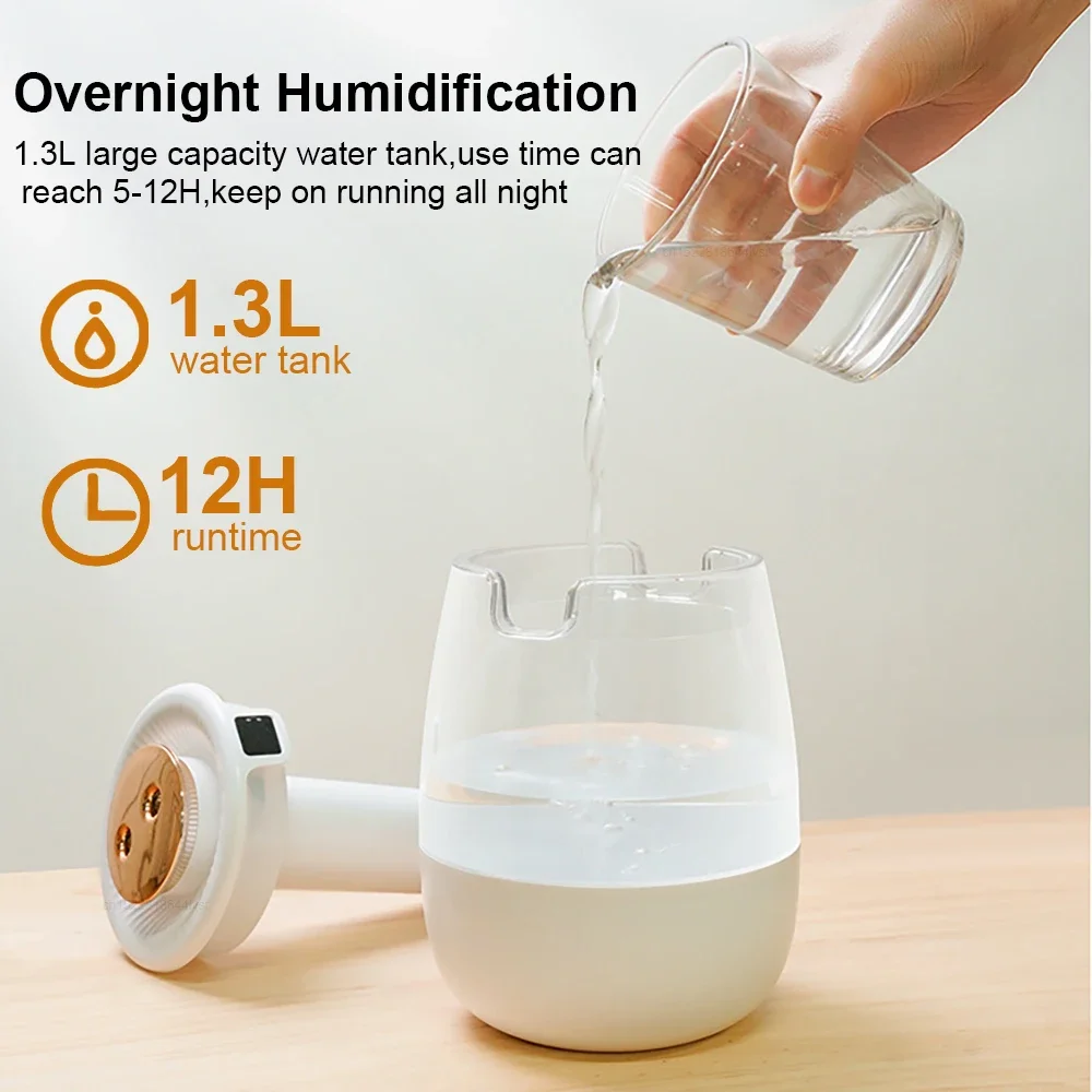 Xiaomi MIJIA Luftbefeuchter 1300ML Aroma Luftbefeuchter Doppel Spray Port Ätherisches Öl Diffusor USB Mit Licht Für Home Office