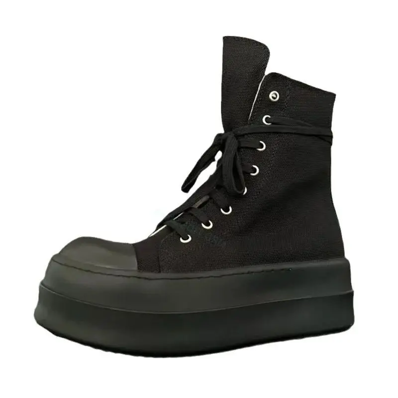 

Brand Men Casual Shoes Canvas Classic Thick Soled 6 Cm High Top Ankle Shoes For Women Luxury Designers Vintage High Street Boots