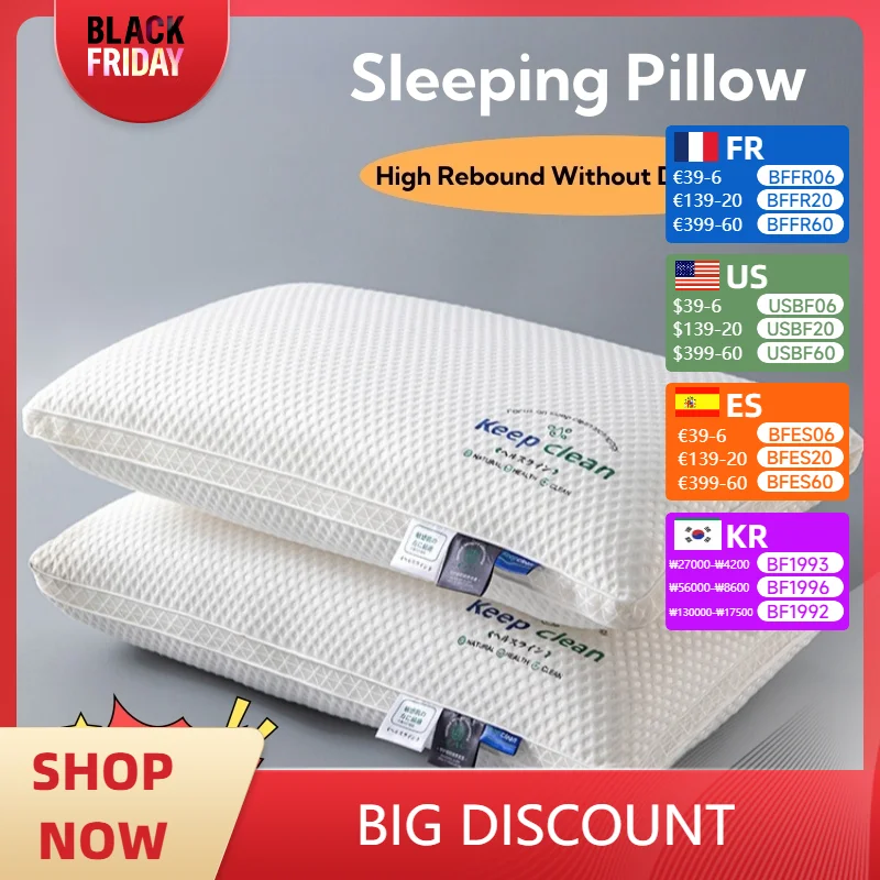 3D Cervical Neck Pillow with High Elasticity and Non Collapse Shape Memory Comfortable Sleeping Pillows Hotel Bedroom Bed Pillow