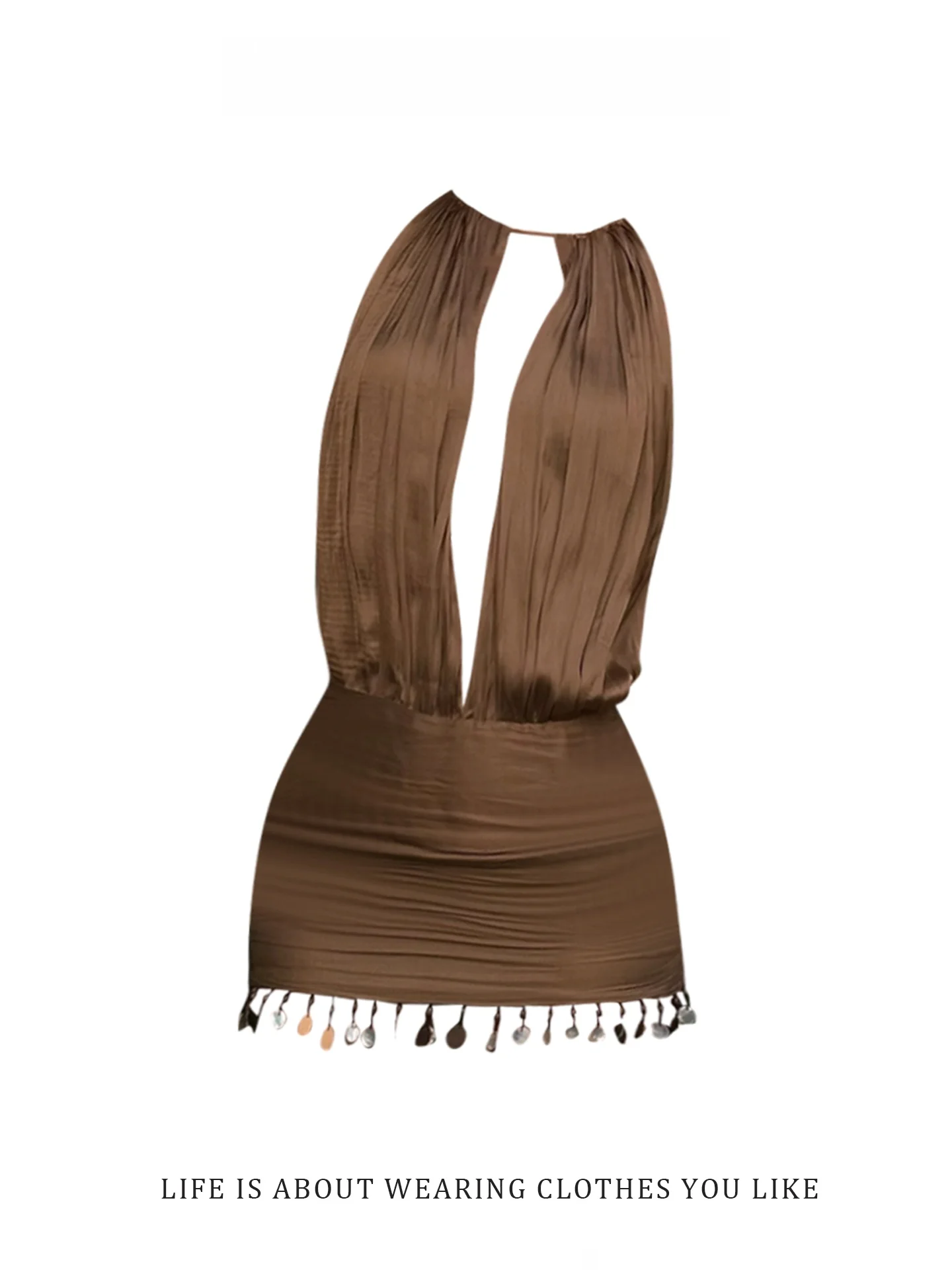 

Retro Sexy Hollow out Svel GAOSITONG Dr Women Summer 2025 Beaded Gathered ort Skirt Loose Fit Travel Friendly