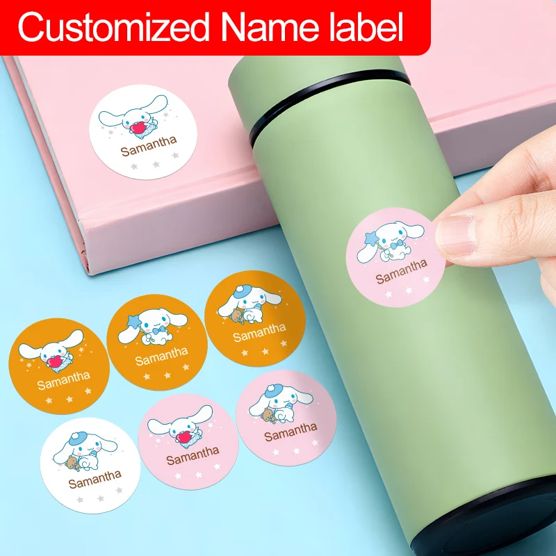 

Custom Cinnamoroll Colorful Name Stickers for Pens & Children's Stationery - Personalized Back to School Christmas Gifts