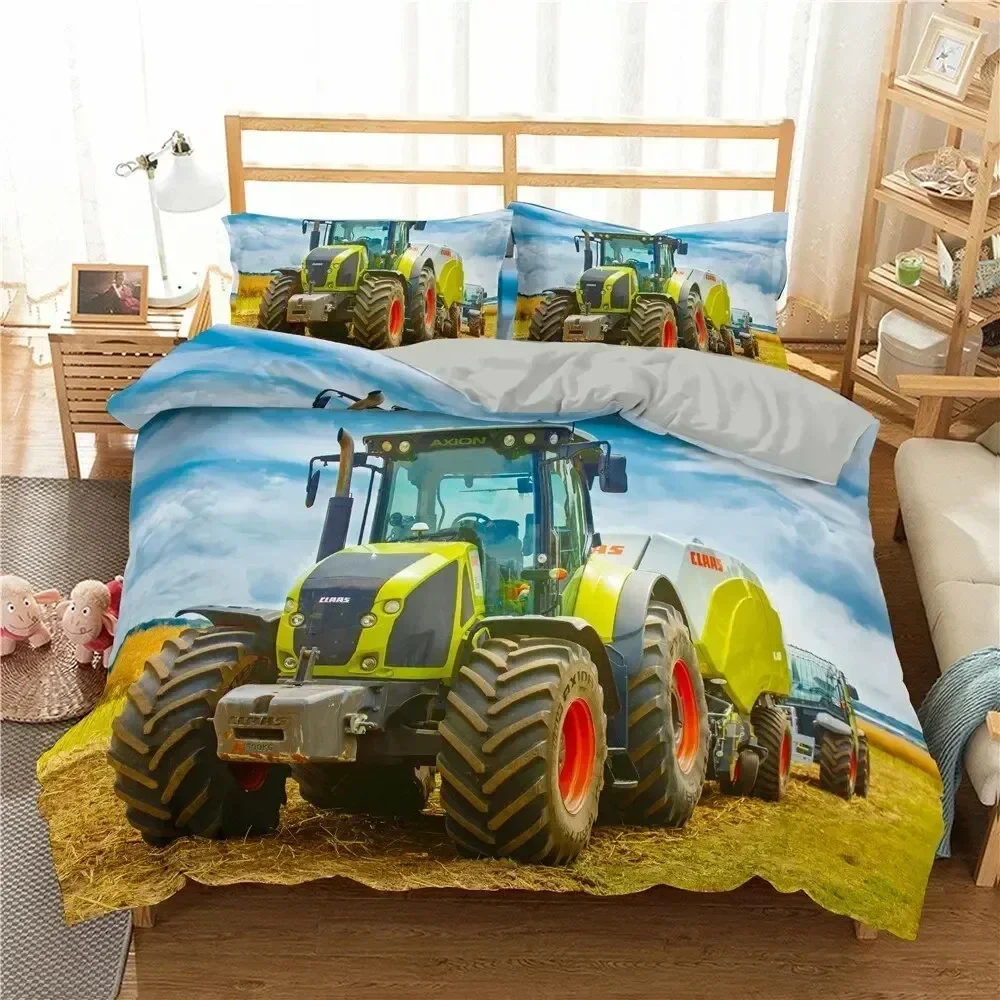 

Retro Tractor Duvet Cover Car Bedding Set For Engineering Vehicle Quilt Cover Farm Tool Cart Polyester Quilt Cover size
