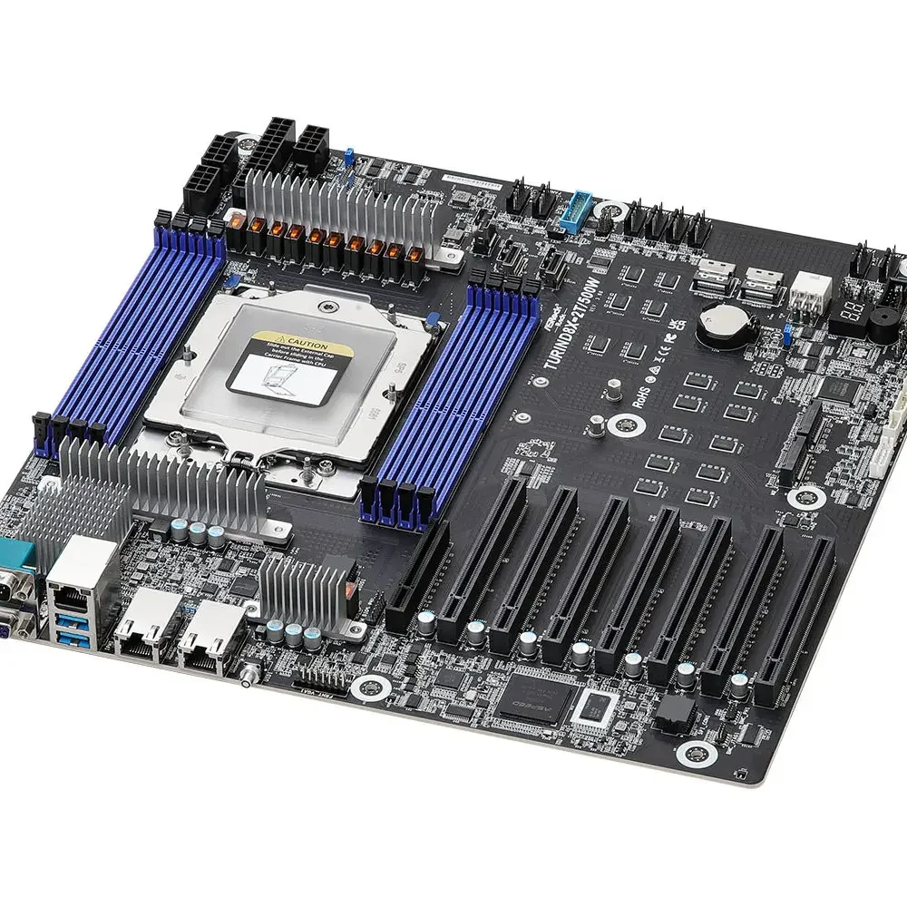 Original ASRock Rack TURIND8X-2T/500W AMD EPYC 9005/9004 Server Motherboard BMC Management 8*DIMM Supports NVMe PCIe5.0