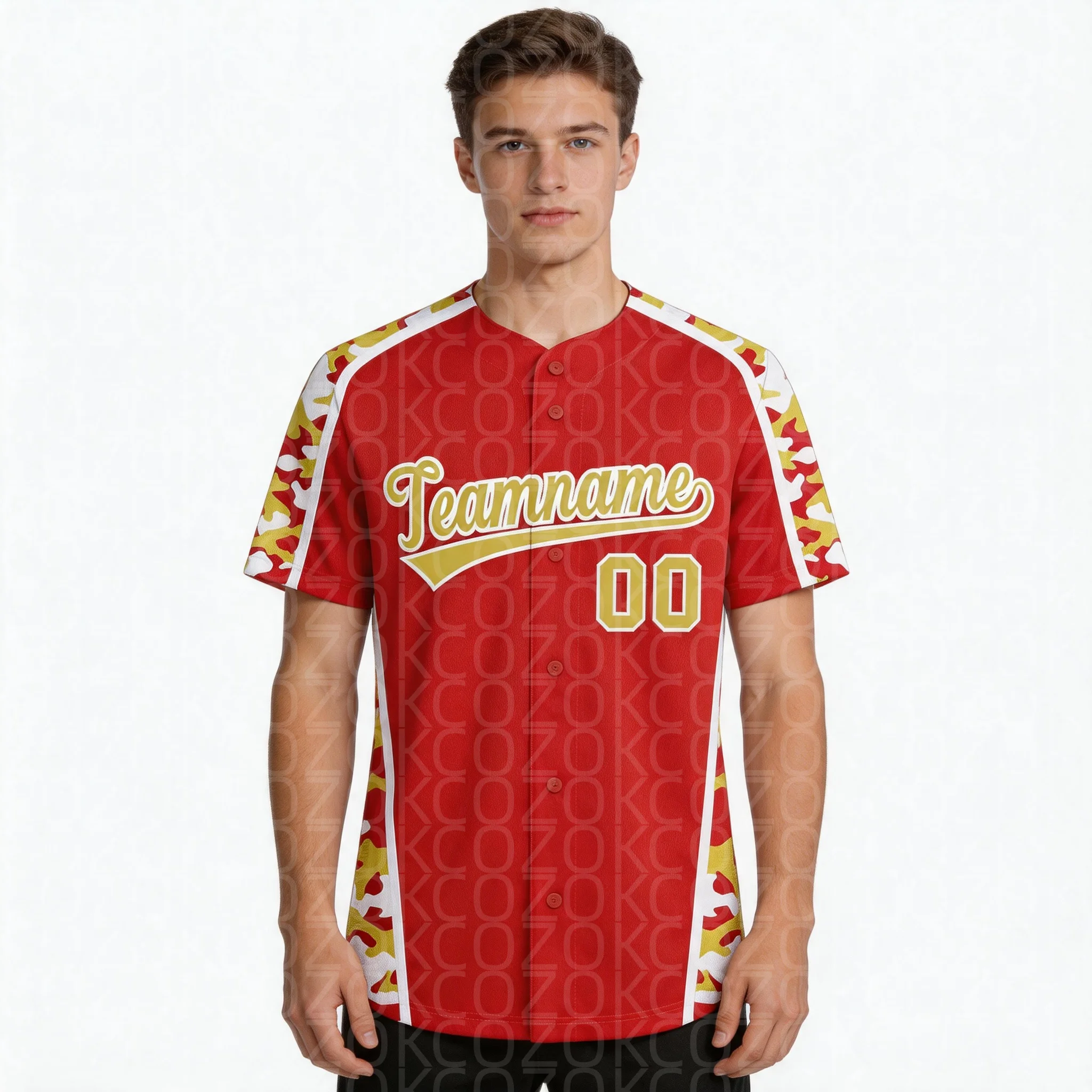 Red Baseball Jersey Men Women Short Sleeve Shirt 3D Printed Shirt Team Shirts Hip Hop Unisex Tops