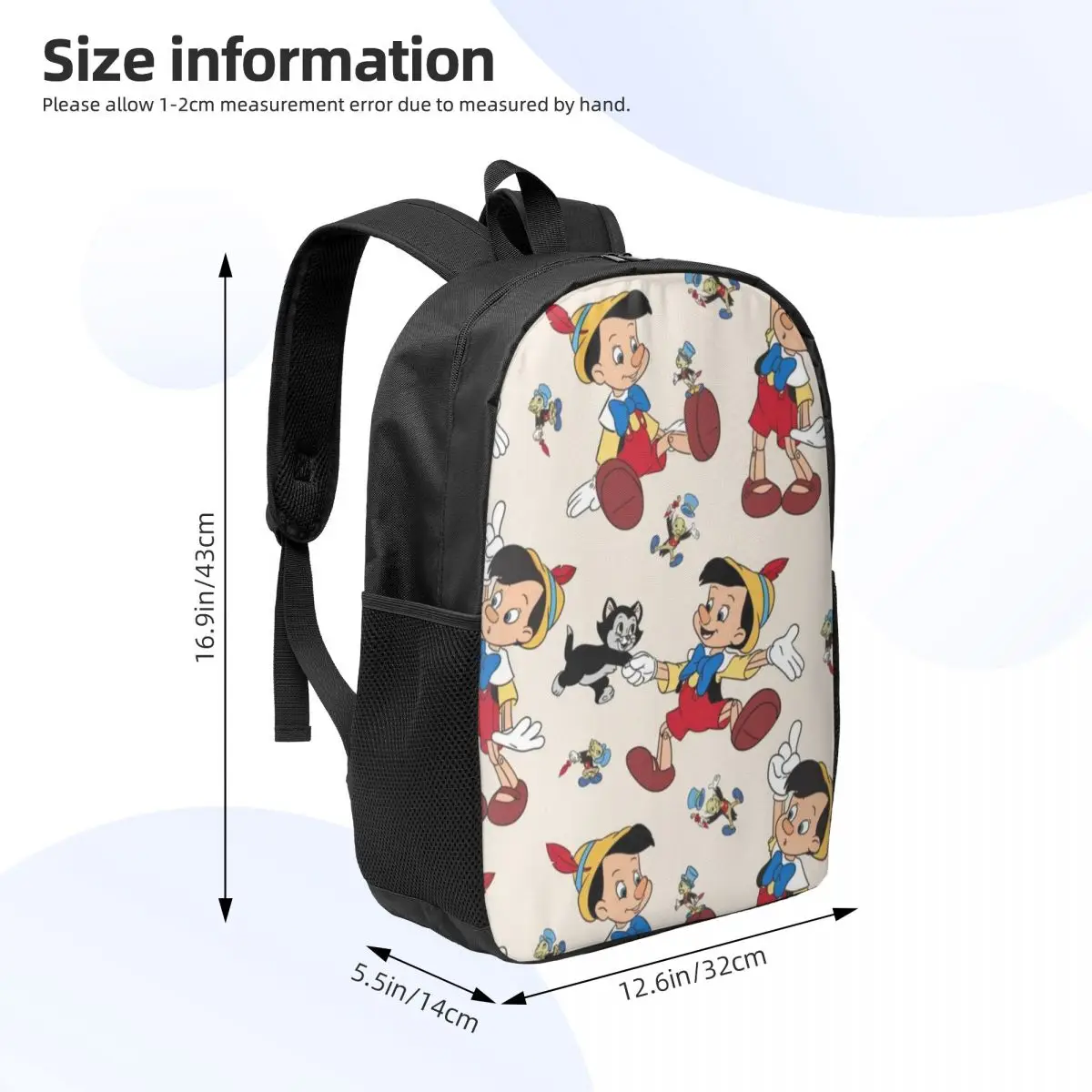 Mochila de estudante simples Disney Mickey Mouse de 17 polegadas – Bolsa escolar leve e espaçosa para meninos e meninas