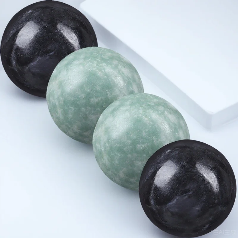 2 juegos de bolas de masaje de mármol para ejercicio de salud de manos y alivio del estrés, bolas de masaje para Fitness, bolas de mano de mármol