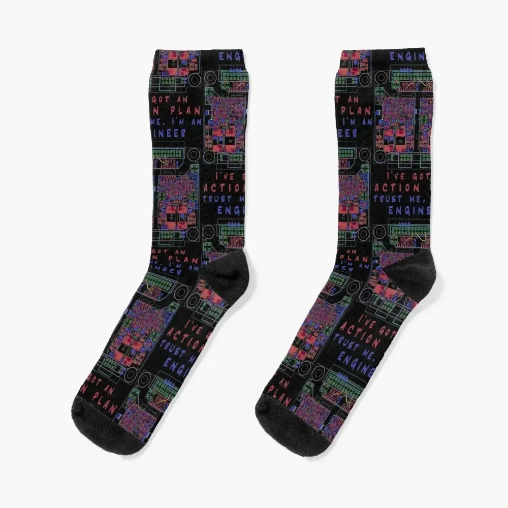 Trust me, I'm an engineer, I've got an action plan! PCB design Socks cotton Run cartoon short Men Socks Luxury Brand Women's