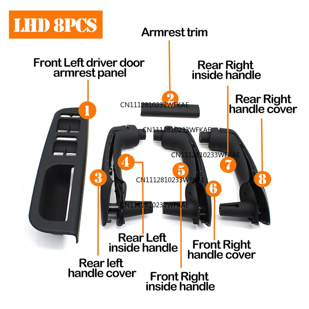 LHD Black Beige Front Rear Left Right Door Pull Grab Door Handle Set For Volkswagon VW Bora Golf 4 MK4 Jetta 1999-2004