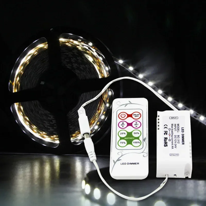 Single color LED Dimmer BC-312-4A PWM Output signal Lamp tape Controller switch & 8 keys RF remote Controller