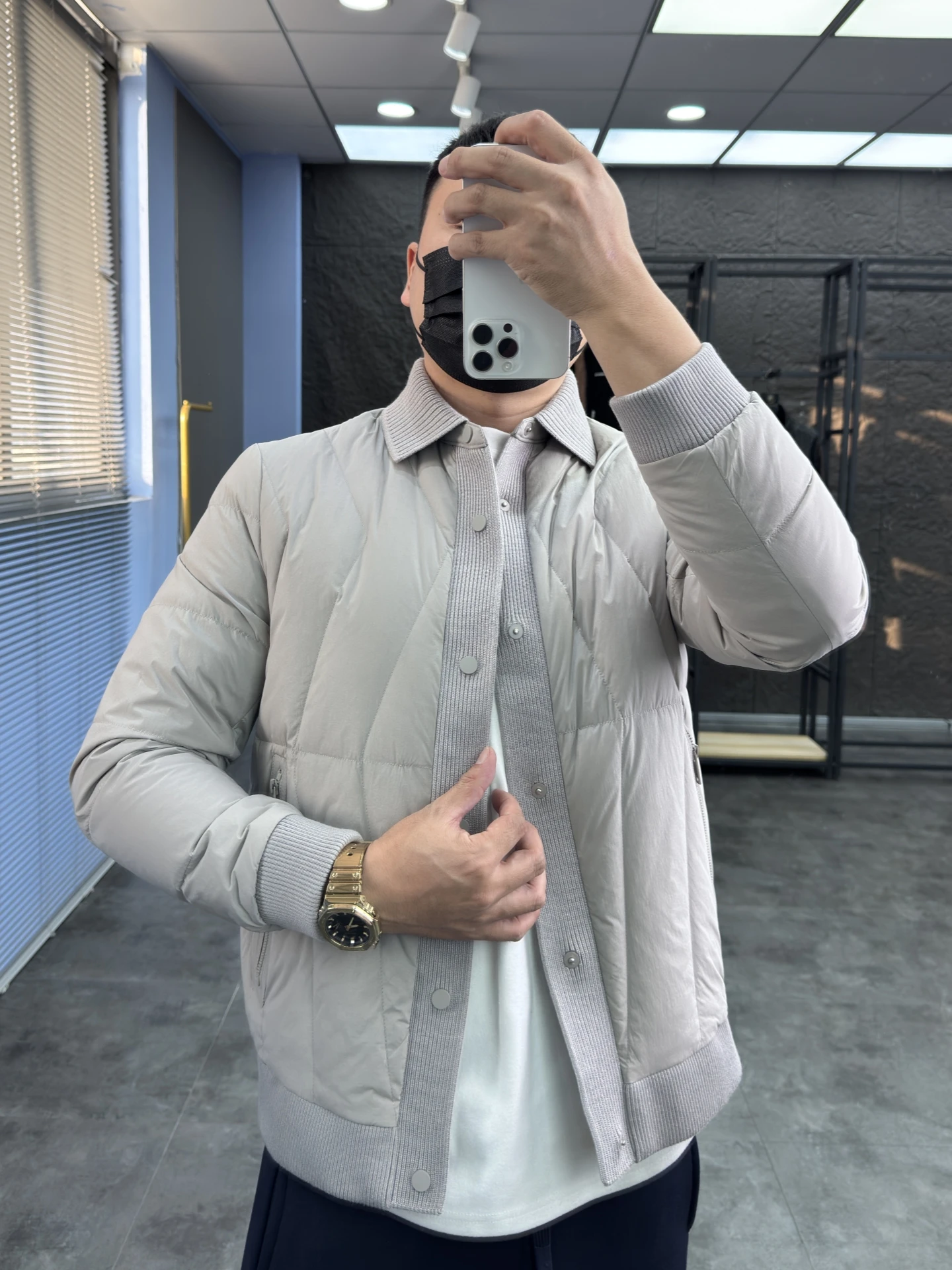 

Men's Casual down Jaet Pampa& Brand White Du down Stuffed Flap Collar Warmth Leisurely Sle Ci Commute Travel