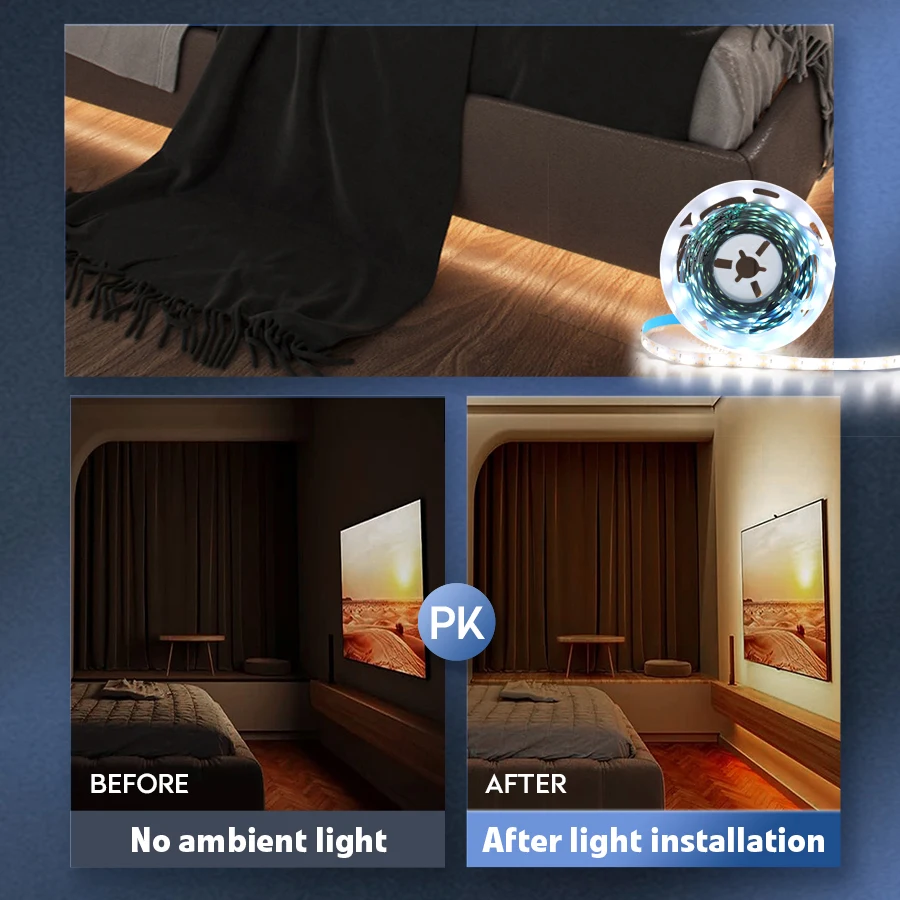 LED Strip Lights For Bedroom,living roomPerfect For Gaming Room, Party, Camping, Room Christmas Tree Decroations