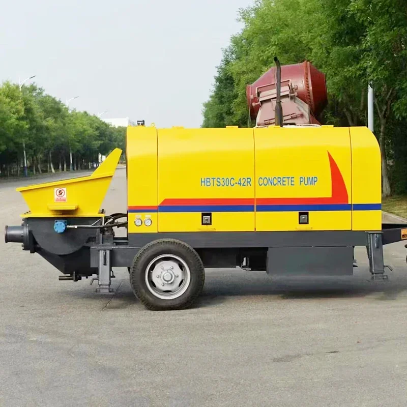 Concrete Mixer with Pump Diesel Engine Mini Truck   Machine Portable Easy To Operate Tools Construction Equipment