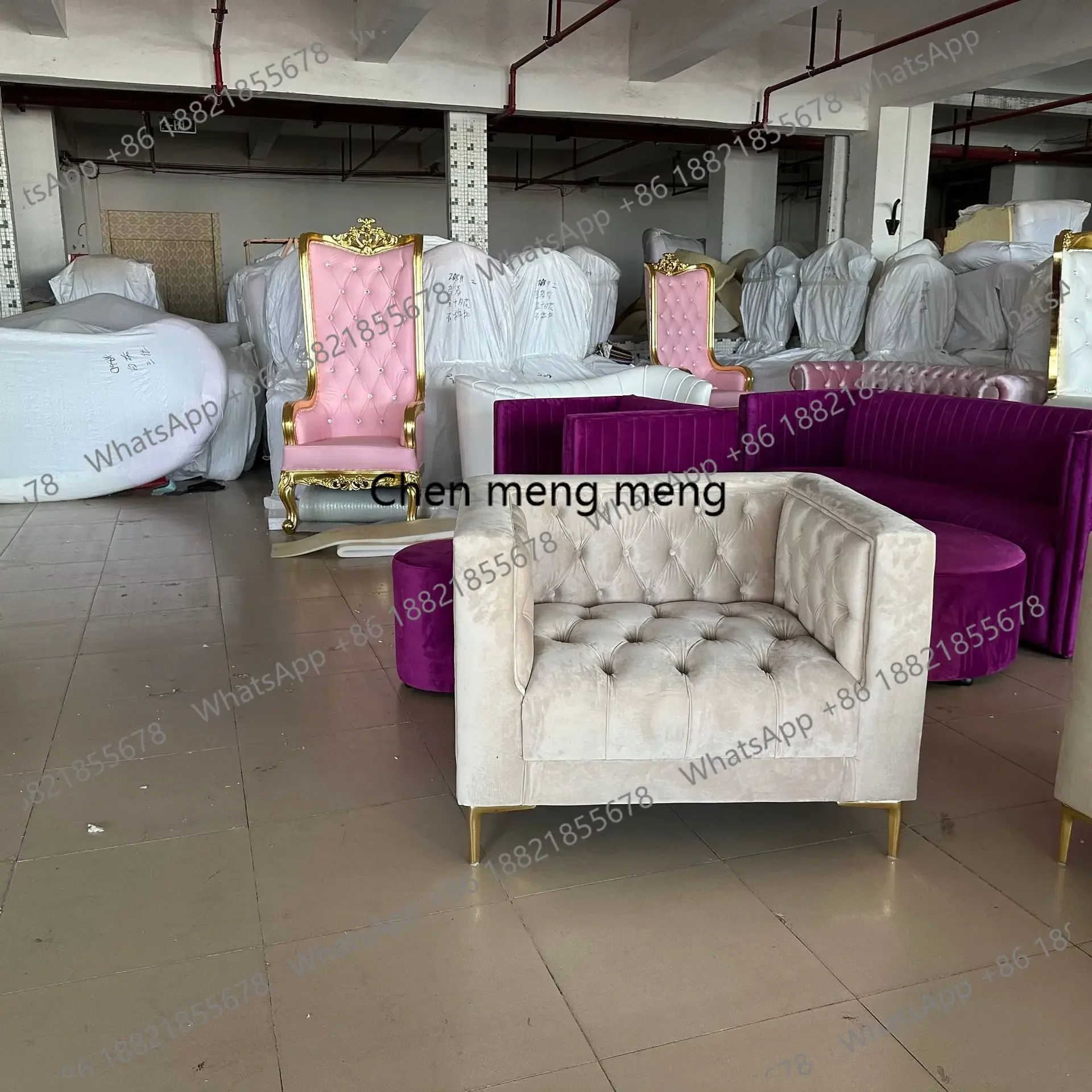 B178 Light luxury large apartment living room buckle combination sofa modern simple designer club fabric sofa