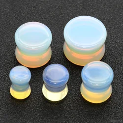 1 Pair 0G 00G Fashion Flesh Tunner Earrings Opalite Ear Stretchers Plugs and Tunnels Men Women Tunel Ear Silicon Ear Expander