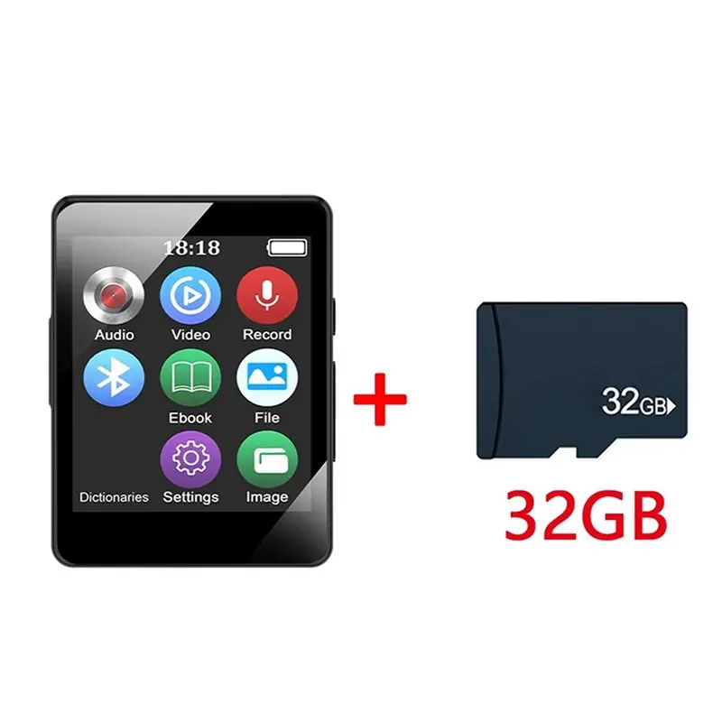 Reliable-Portable MP3 Player Bluetooth5.0 1.8 Inch Screen FM Radio E-Book 32GB Hifi Sound Sport Walkman Student Walkman,Portable