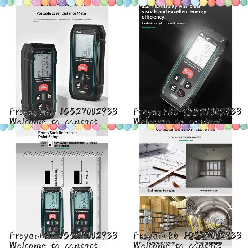 Pro'sKit Baogong NT-6370 Rangefinder Millimeter-Level Precision Handheld Electronic Ruler Measuring Room Meter