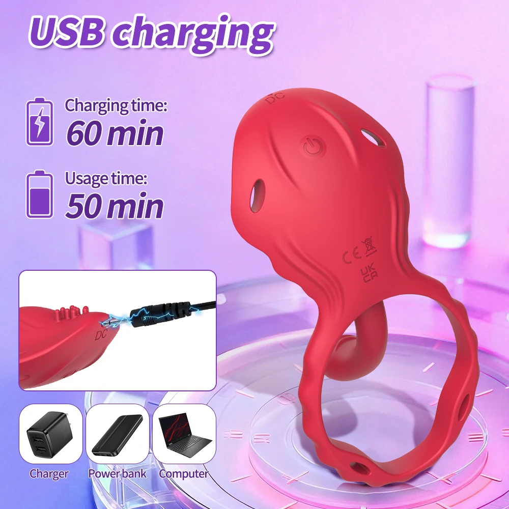 Wearable Panty Vibrator with Nipple Clamps Remote Control 10 Vibration Cock Ring Clitoral Stimulator Adult Sex Toy for Men Women 6