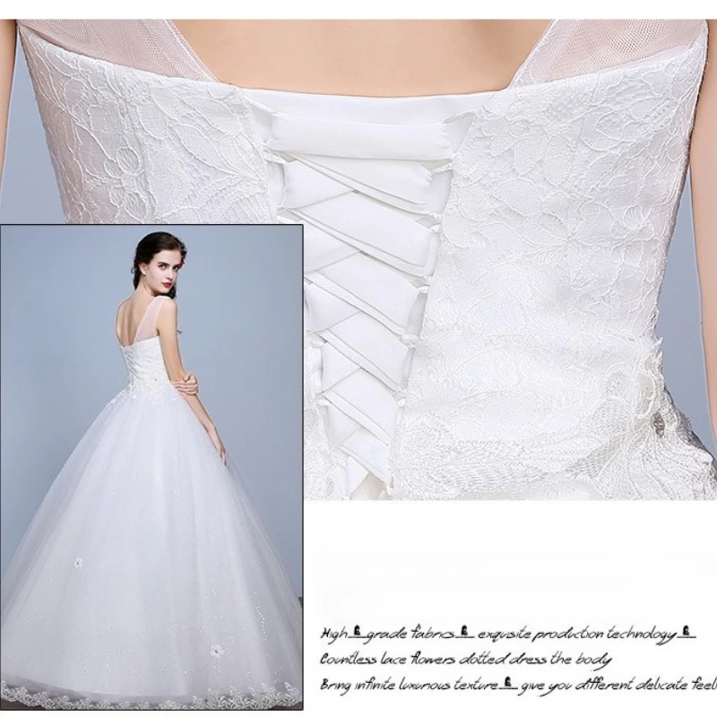 Robes De mariée pour femmes à lacets robe De bal longueur au sol robe De soirée en dentelle robe De mariée blanche une ligne robes De Novia