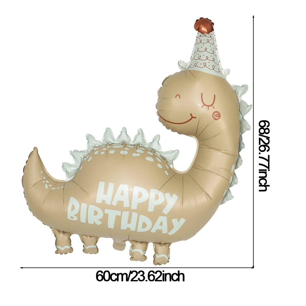  Niedlicher matter Happy-Birthday-Tier-Folienballon Bär Regenbogen Schleife Dinosaurierballon Kinder Babyshower Erwachsene Geburtstagsparty Dekoration – Detail 9