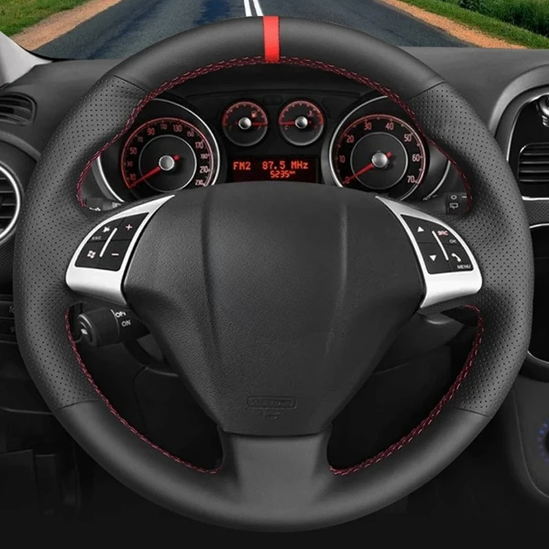 Car Steering Wheel Cover Car Accessories Black Artificial Leather For Fiat Bravo Grande Punto Linea Qubo Doblo Punto Opel Combo