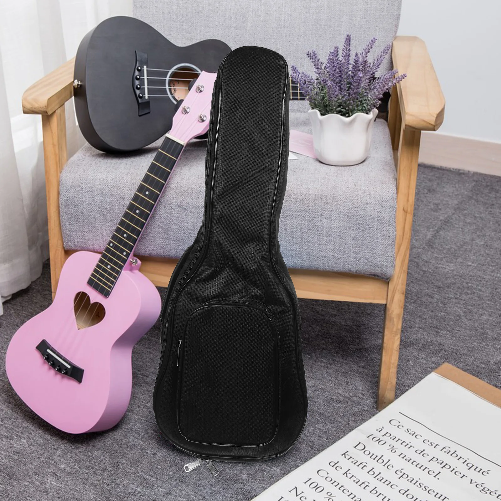 حقيبة القيثارة السميكة، حماية مبطنة بالإسفنج المتين لتخزين السفر، حقيبة حمل خفيفة الوزن، حقيبة جيتار بسحاب ناعم