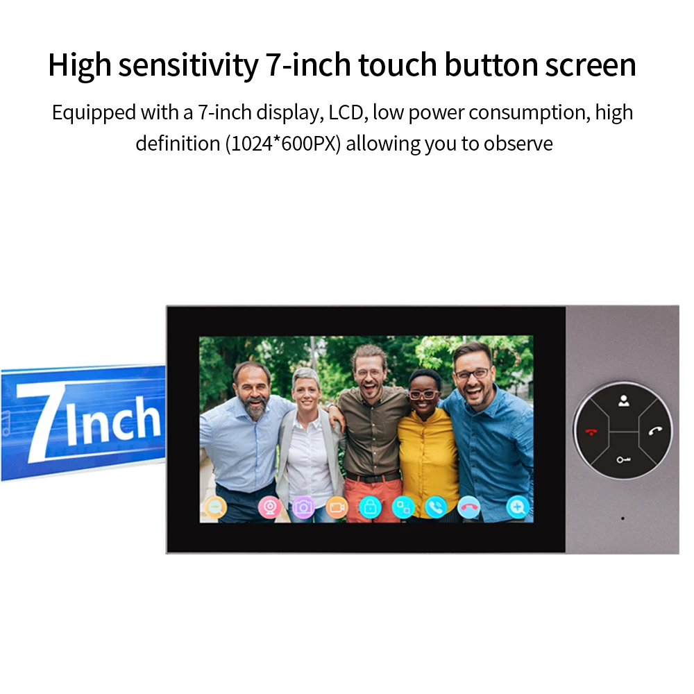 Tuya Smart Video Intercom System 7" 1080P IP65, Dual Connection (WiFi/Wired) with Alexa/Google Home, Commercial/Residential Door