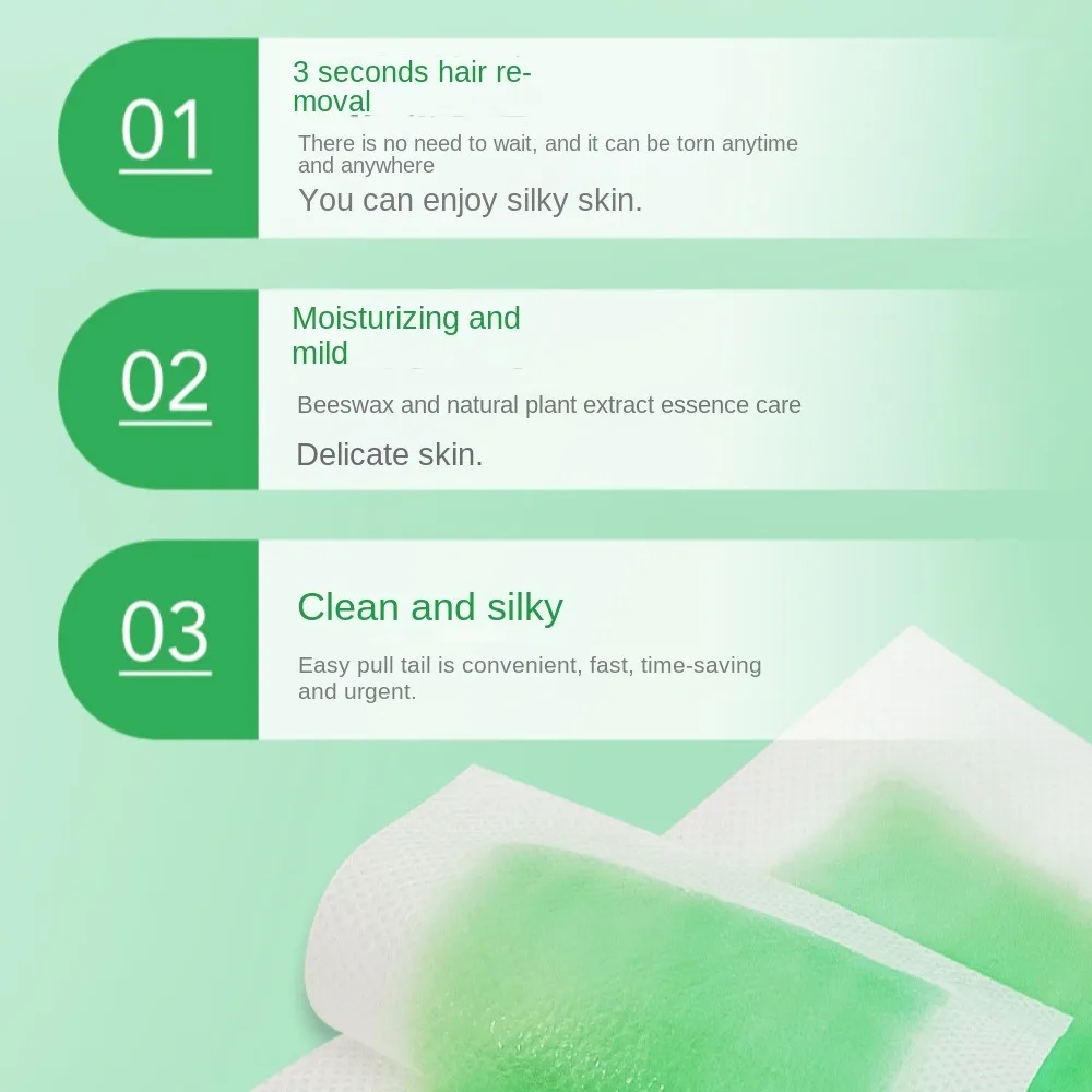 

Double Sided Hair Removal Wax Strips Leg Body Skin Care for Leg Body Face Hair Removal Wax Paper Useful