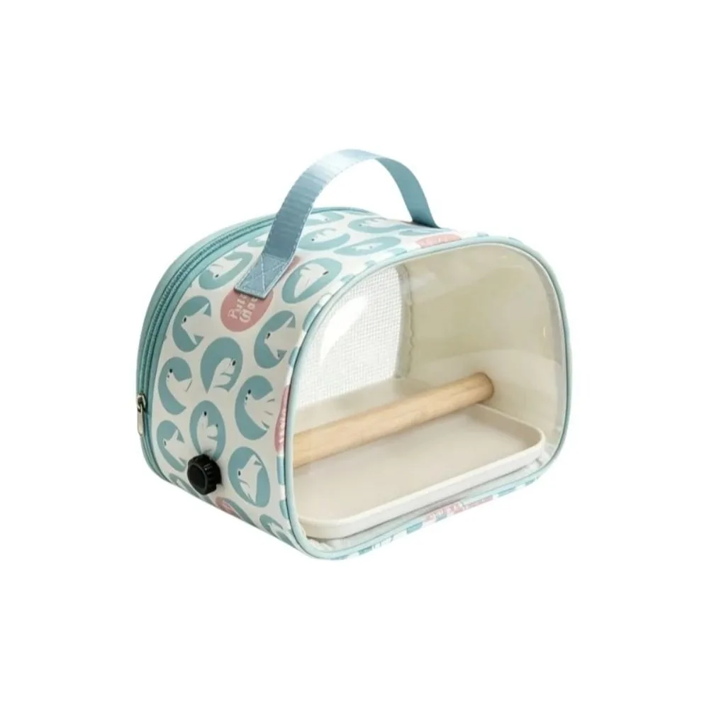 Handheld Pet Carry Bag Multifunctional Breathable Bird Carrier Bag Transparent Window Wood Standing Small Pet Bag