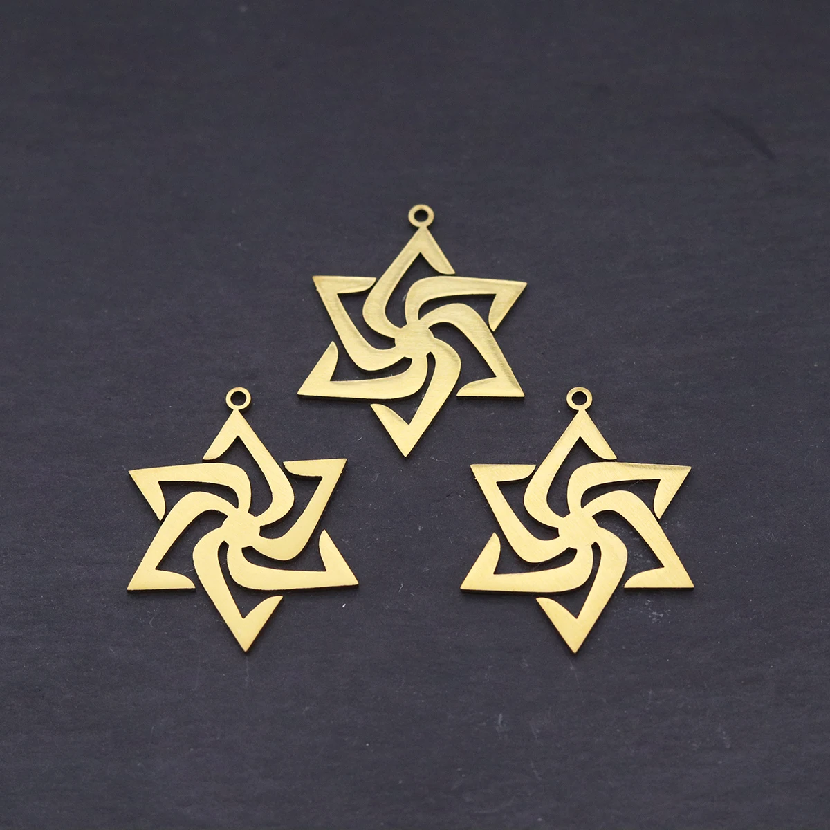 3pcs Geometric Hexagram Charms Stainless Steel Spiral Star Pendant for DIY Jewelry Making Necklace Earrings Bracelet Wholesale