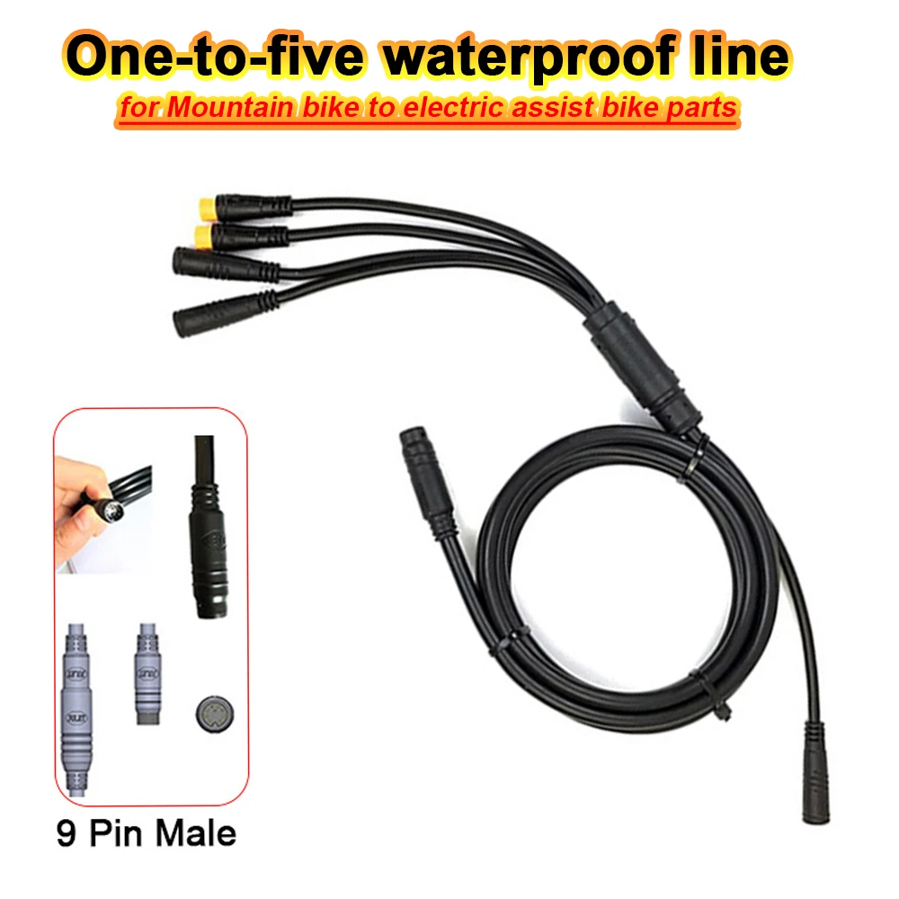

MTB Bike To E-Bike Accessories One-to-five Waterproof Cable for Full Waterproof Kit Electric Bike Conversion Kit