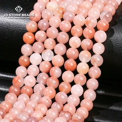 Natural Stone Light Peach Color Jade Beads Round Loose Spacer 8mm Bead For Jewelry Making Diy Necklace Bracelet Accessories