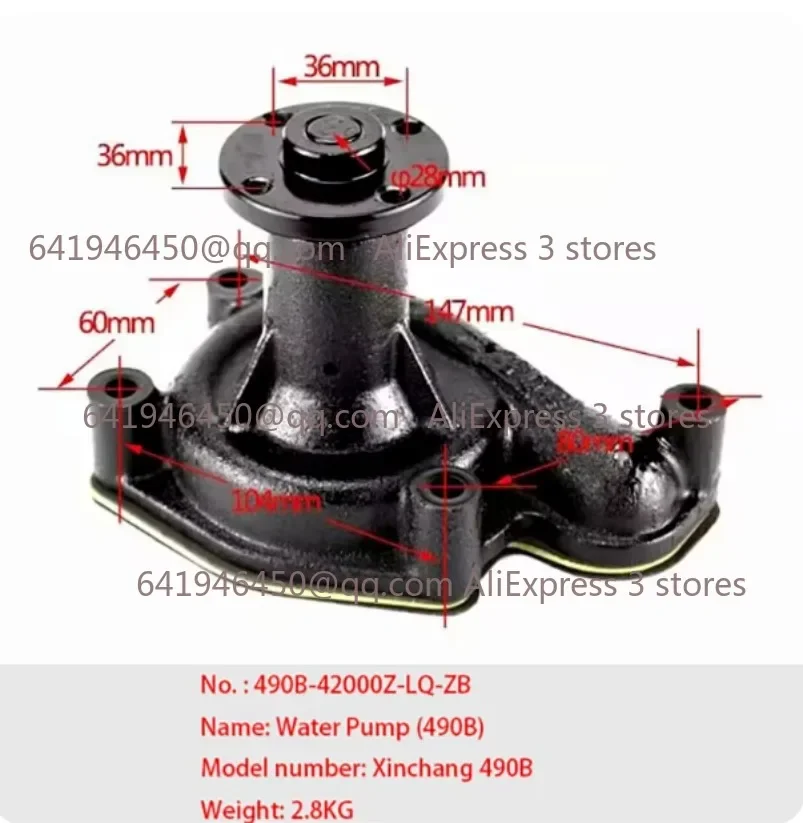 

Sell Like Hot Cakes1pc Water Pump for Xinchang 490B Forklift Quanchai Xinchai Engine Parts