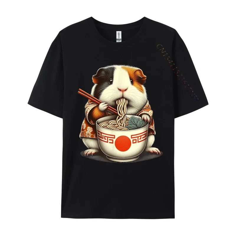 

Guinea Pig Ramen Kawaii Neko Japanese Noodles Aesthetic Casual Birthday Casual T Shirt 2024 New Cotton Tops Tees Male