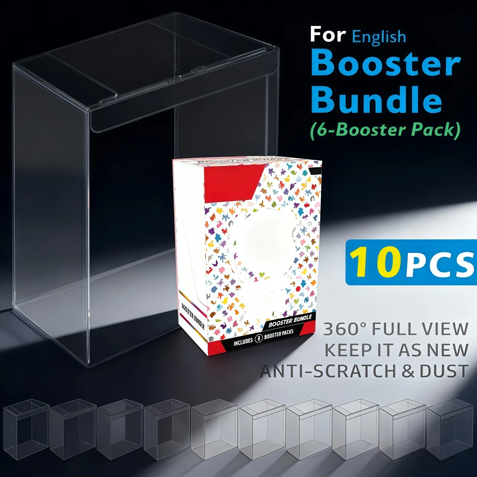 Upgraded Card Storage Box, PET Clear Protective Sleeve, Durable Organizer for Standard Cards