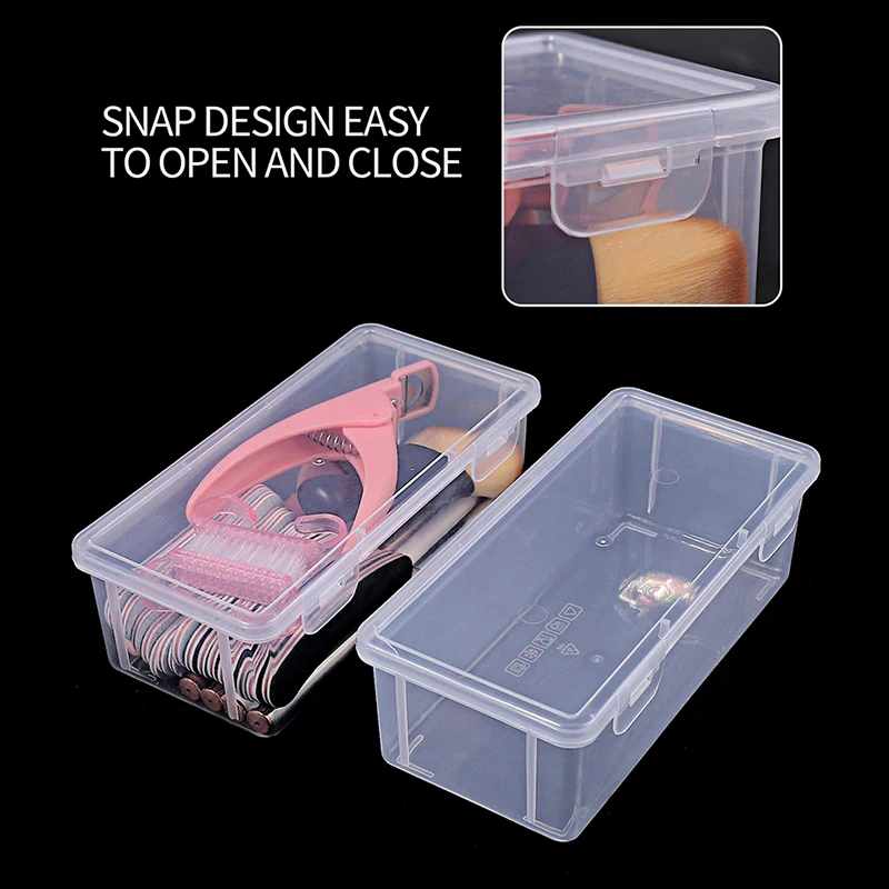 Dustproof Nail Art Tool Storage Display Box Makeup Brush Storage Box Transparent Plastic Makeup Jewelry Organizer Display Case