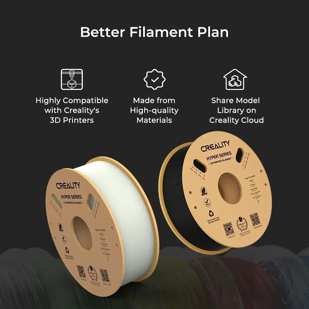 Creality PLA Filament Pro Hyper PLA Hochgeschwindigkeits-3D-Druckerfilament 1,75 mm 1 kg für Creality K1/K1 Max/Ender-5 S1