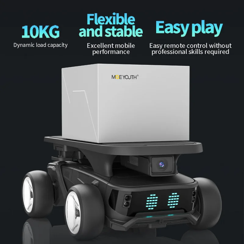 F07 Intelligent RC Robot Car with Infrared Recognition & Programmable Modes - White/Black, Kids Educational Gift