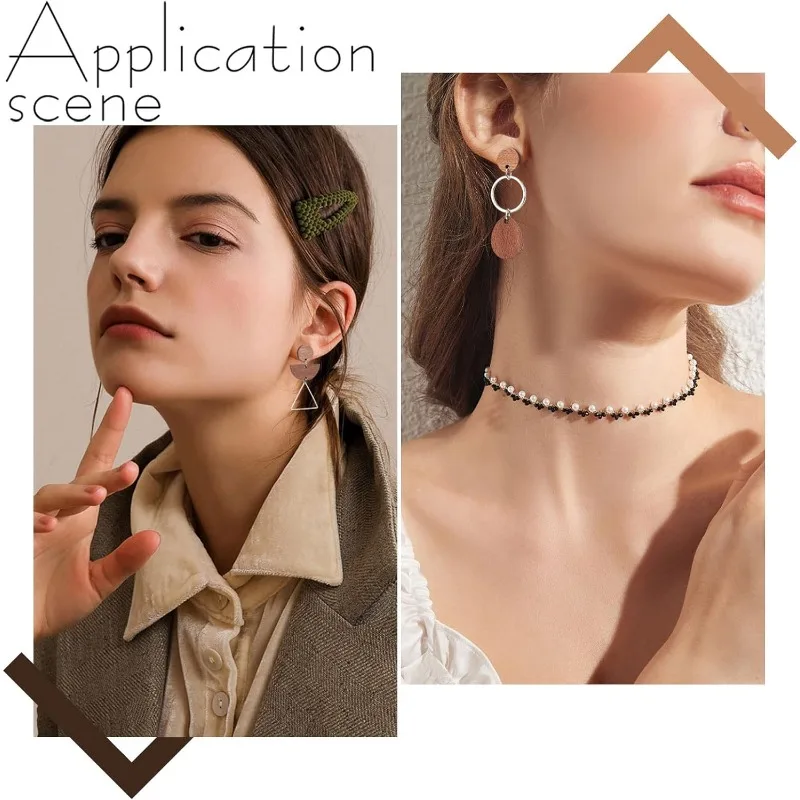 1 صندوق 40 قطعة الخشب مربط القرط المشاركات القرط آخر مع ثقب القرط الخشبي الفراغات 304 دبوس من الفولاذ المقاوم للصدأ شقة مستديرة #6