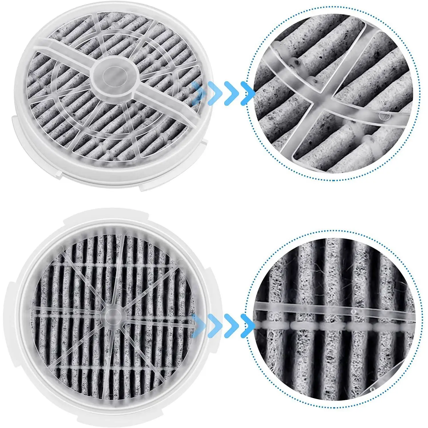 4 Pack True HEPA Replacement Filter Compatible for RIGOGLIOSO GL2103 JINPUS GL-2103 and LTLKY 900S Desktop Air Purifier