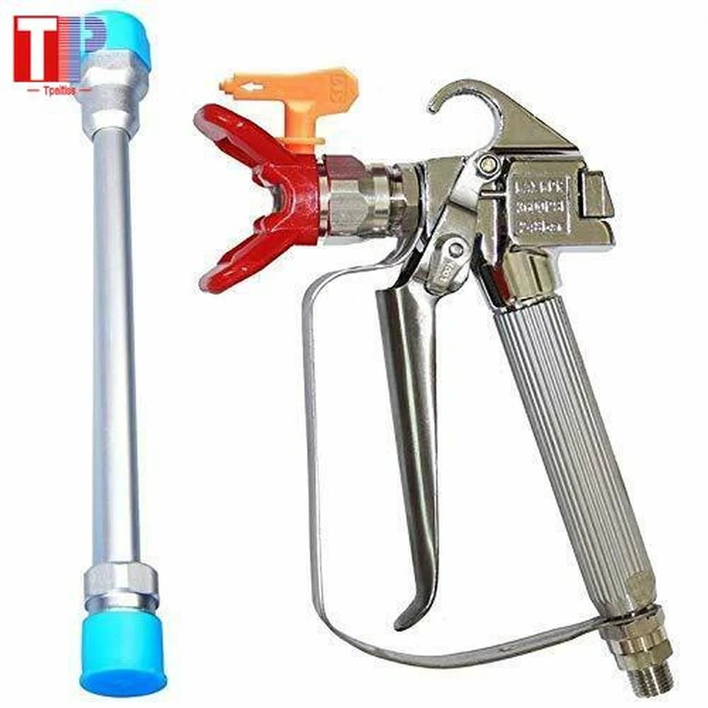 

Tpaitlss Airless Paint Spray Gun 3600PSI With Tip Guard 517 Tip 10 inch Extension Pole